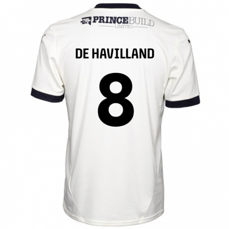 Kandiny Gyermek Ryan De Havilland #8 Törtfehér Fekete Idegenbeli Jersey 2024/25 Mez Póló Ing