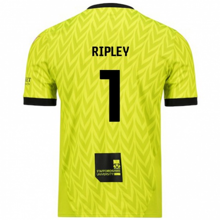 Kandiny Gyermek Connor Ripley #1 Fluoreszkáló Zöld Idegenbeli Jersey 2024/25 Mez Póló Ing