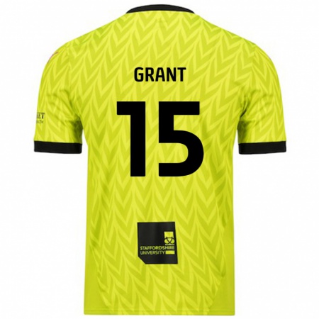 Kandiny Gyermek Conor Grant #15 Fluoreszkáló Zöld Idegenbeli Jersey 2024/25 Mez Póló Ing