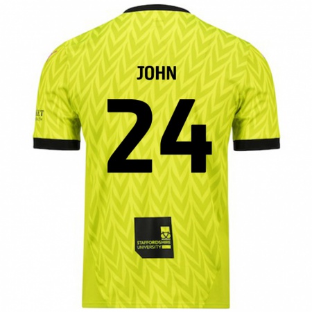 Kandiny Gyermek Kyle John #24 Fluoreszkáló Zöld Idegenbeli Jersey 2024/25 Mez Póló Ing