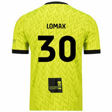 Kandiny Gyermek Ben Lomax #30 Fluoreszkáló Zöld Idegenbeli Jersey 2024/25 Mez Póló Ing