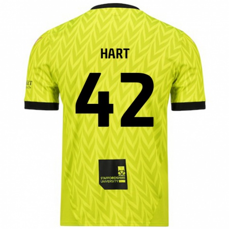 Kandiny Gyermek Sam Hart #42 Fluoreszkáló Zöld Idegenbeli Jersey 2024/25 Mez Póló Ing