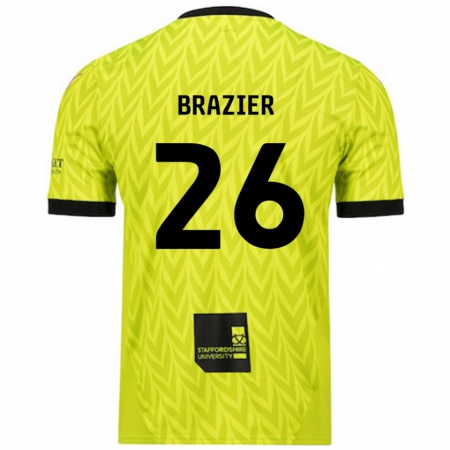 Kandiny Gyermek Liam Brazier #26 Fluoreszkáló Zöld Idegenbeli Jersey 2024/25 Mez Póló Ing