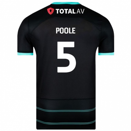 Kandiny Gyermek Regan Poole #5 Fekete Idegenbeli Jersey 2024/25 Mez Póló Ing