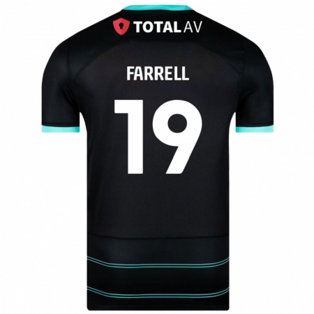 Kandiny Gyermek Jacob Farrell #19 Fekete Idegenbeli Jersey 2024/25 Mez Póló Ing