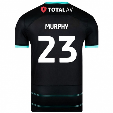 Kandiny Gyermek Josh Murphy #23 Fekete Idegenbeli Jersey 2024/25 Mez Póló Ing