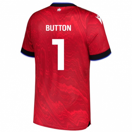 Kandiny Gyermek David Button #1 Piros Fekete Idegenbeli Jersey 2024/25 Mez Póló Ing