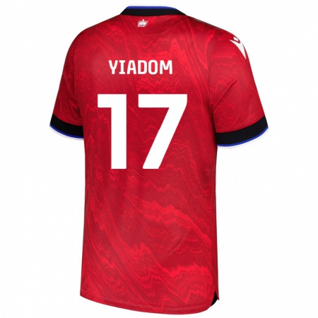 Kandiny Gyermek Andy Yiadom #17 Piros Fekete Idegenbeli Jersey 2024/25 Mez Póló Ing