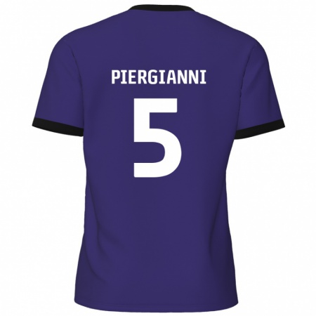 Kandiny Gyermek Carl Piergianni #5 Lila Idegenbeli Jersey 2024/25 Mez Póló Ing