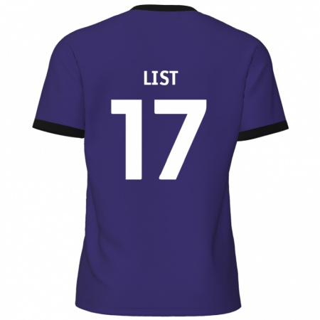 Kandiny Gyermek Elliott List #17 Lila Idegenbeli Jersey 2024/25 Mez Póló Ing