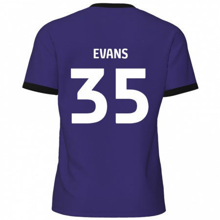 Kandiny Gyermek Makise Evans #35 Lila Idegenbeli Jersey 2024/25 Mez Póló Ing