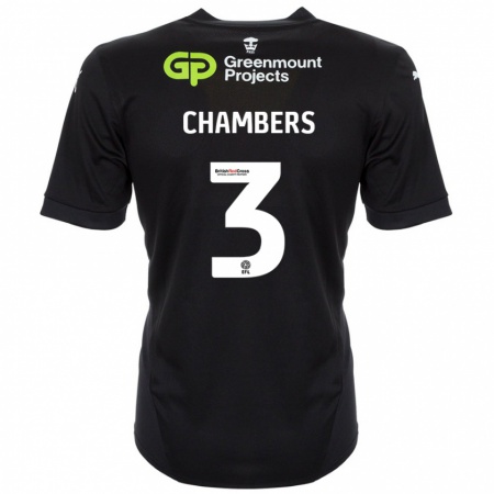 Kandiny Gyermek Luke Chambers #3 Fekete Idegenbeli Jersey 2024/25 Mez Póló Ing