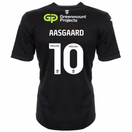 Kandiny Gyermek Thelo Aasgaard #10 Fekete Idegenbeli Jersey 2024/25 Mez Póló Ing