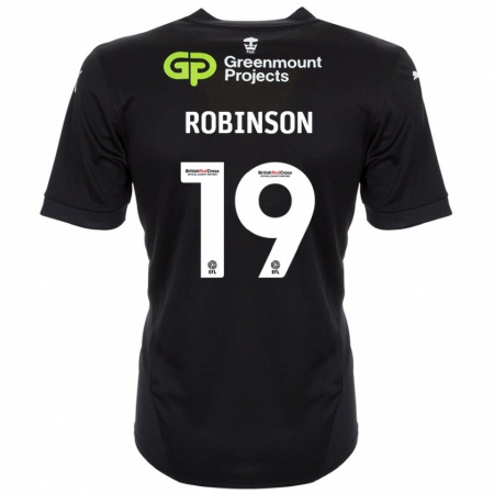 Kandiny Gyermek Luke Robinson #19 Fekete Idegenbeli Jersey 2024/25 Mez Póló Ing