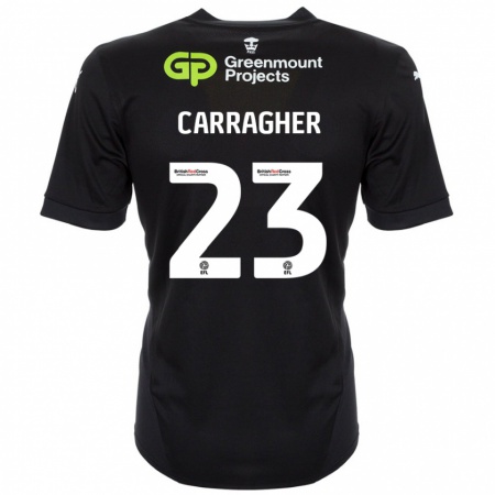 Kandiny Gyermek James Carragher #23 Fekete Idegenbeli Jersey 2024/25 Mez Póló Ing