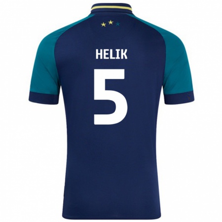 Kandiny Gyermek Michal Helik #5 Navy Sötétzöld Idegenbeli Jersey 2024/25 Mez Póló Ing