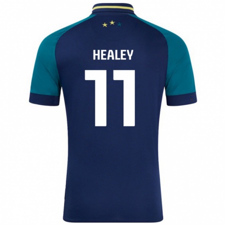 Kandiny Gyermek Rhys Healey #11 Navy Sötétzöld Idegenbeli Jersey 2024/25 Mez Póló Ing