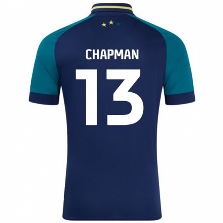 Kandiny Gyermek Jacob Chapman #13 Navy Sötétzöld Idegenbeli Jersey 2024/25 Mez Póló Ing