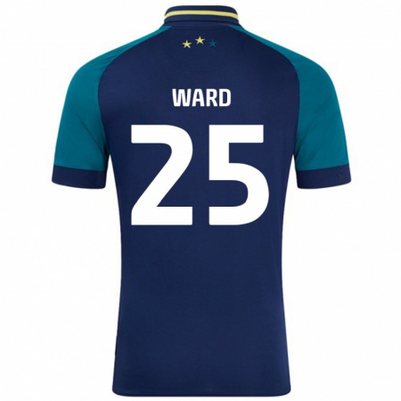 Kandiny Gyermek Danny Ward #25 Navy Sötétzöld Idegenbeli Jersey 2024/25 Mez Póló Ing