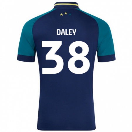 Kandiny Gyermek Luke Daley #38 Navy Sötétzöld Idegenbeli Jersey 2024/25 Mez Póló Ing