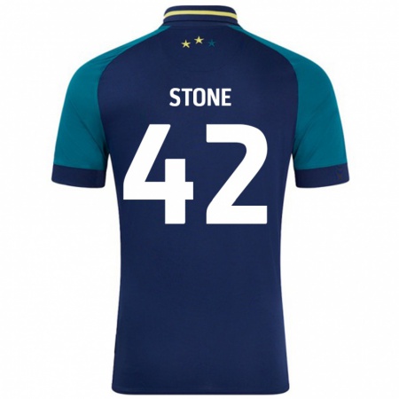 Kandiny Gyermek Michael Stone #42 Navy Sötétzöld Idegenbeli Jersey 2024/25 Mez Póló Ing