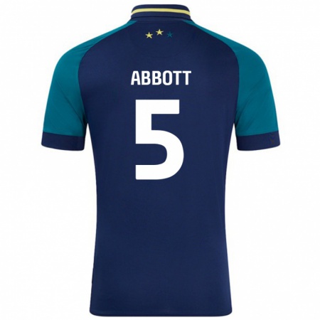 Kandiny Gyermek Vicky Abbott #5 Navy Sötétzöld Idegenbeli Jersey 2024/25 Mez Póló Ing