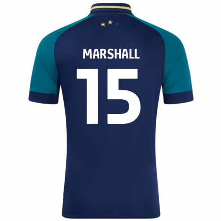 Kandiny Gyermek Georgia Marshall #15 Navy Sötétzöld Idegenbeli Jersey 2024/25 Mez Póló Ing