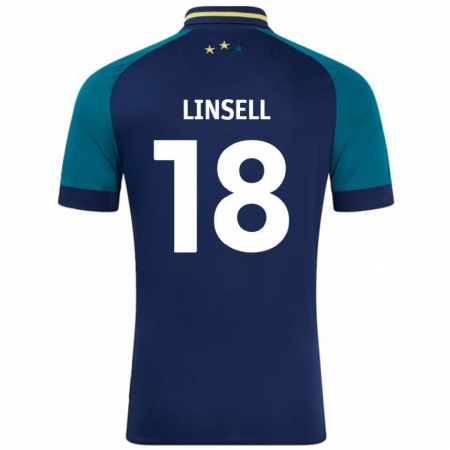 Kandiny Gyermek Alice Linsell #18 Navy Sötétzöld Idegenbeli Jersey 2024/25 Mez Póló Ing