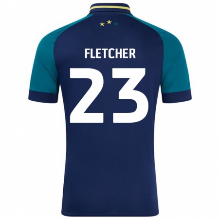 Kandiny Gyermek Serena Fletcher #23 Navy Sötétzöld Idegenbeli Jersey 2024/25 Mez Póló Ing