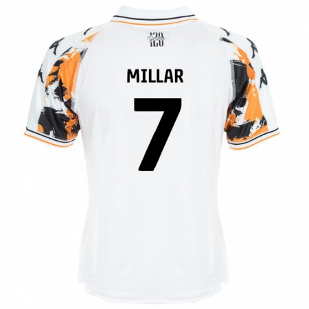 Kandiny Gyermek Liam Millar #7 Fehér Idegenbeli Jersey 2024/25 Mez Póló Ing