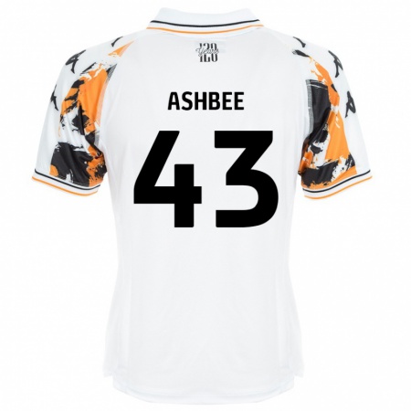 Kandiny Gyermek Stanley Ashbee #43 Fehér Idegenbeli Jersey 2024/25 Mez Póló Ing