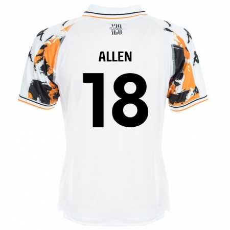 Kandiny Gyermek Aaliyah Allen #18 Fehér Idegenbeli Jersey 2024/25 Mez Póló Ing