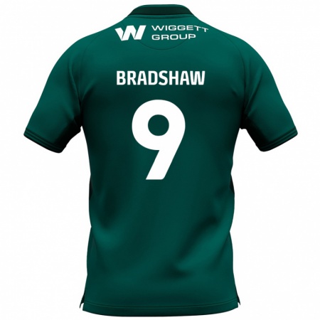 Kandiny Gyermek Tom Bradshaw #9 Zöld Idegenbeli Jersey 2024/25 Mez Póló Ing