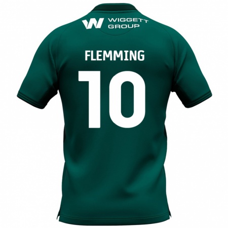 Kandiny Gyermek Zian Flemming #10 Zöld Idegenbeli Jersey 2024/25 Mez Póló Ing