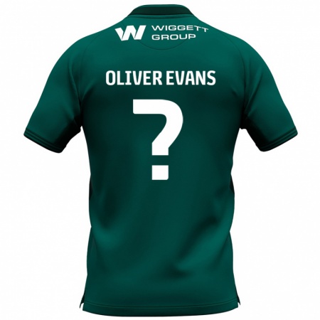 Kandiny Gyermek Oliver Evans #0 Zöld Idegenbeli Jersey 2024/25 Mez Póló Ing