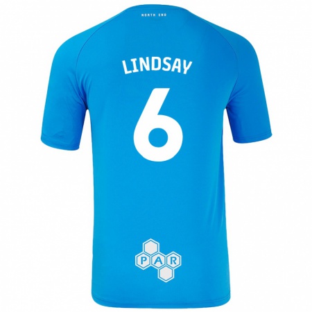 Kandiny Gyermek Liam Lindsay #6 Égszínkék Idegenbeli Jersey 2024/25 Mez Póló Ing