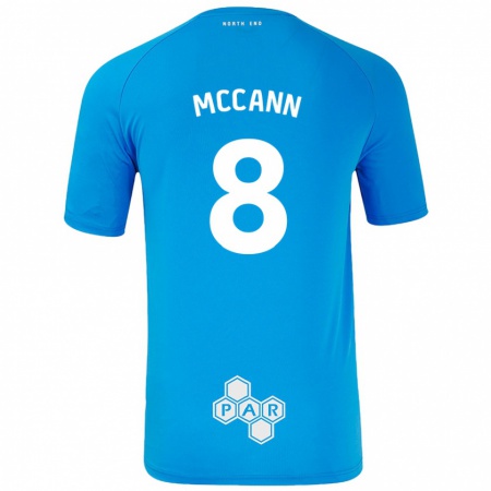 Kandiny Gyermek Ali Mccann #8 Égszínkék Idegenbeli Jersey 2024/25 Mez Póló Ing