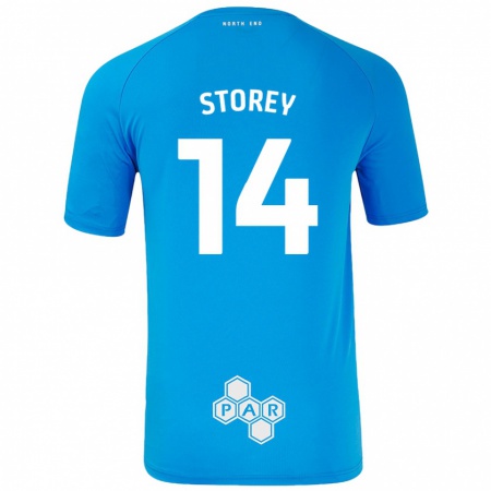 Kandiny Gyermek Jordan Storey #14 Égszínkék Idegenbeli Jersey 2024/25 Mez Póló Ing