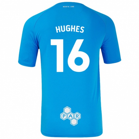 Kandiny Gyermek Andrew Hughes #16 Égszínkék Idegenbeli Jersey 2024/25 Mez Póló Ing