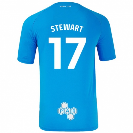 Kandiny Gyermek Layton Stewart #17 Égszínkék Idegenbeli Jersey 2024/25 Mez Póló Ing