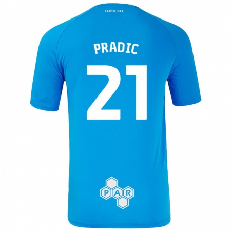 Kandiny Gyermek James Pradic #21 Égszínkék Idegenbeli Jersey 2024/25 Mez Póló Ing