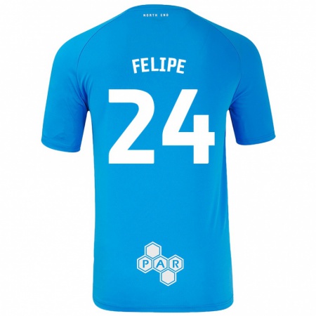 Kandiny Gyermek Felipe #24 Égszínkék Idegenbeli Jersey 2024/25 Mez Póló Ing