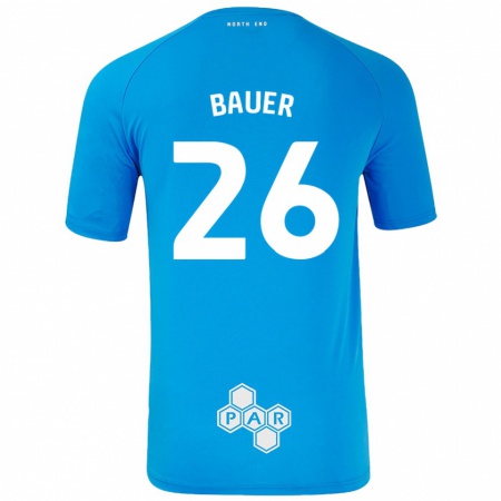 Kandiny Gyermek Patrick Bauer #26 Égszínkék Idegenbeli Jersey 2024/25 Mez Póló Ing