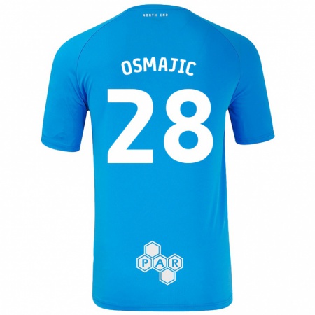 Kandiny Gyermek Milutin Osmajic #28 Égszínkék Idegenbeli Jersey 2024/25 Mez Póló Ing