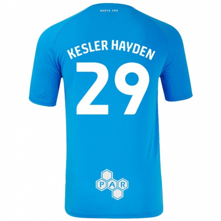 Kandiny Gyermek Kaine Kesler-Hayden #29 Égszínkék Idegenbeli Jersey 2024/25 Mez Póló Ing