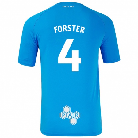 Kandiny Gyermek Hannah Forster #4 Égszínkék Idegenbeli Jersey 2024/25 Mez Póló Ing