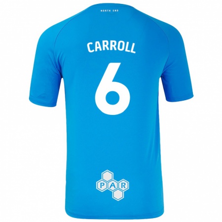 Kandiny Gyermek Jenna Carroll #6 Égszínkék Idegenbeli Jersey 2024/25 Mez Póló Ing