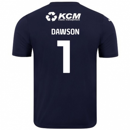 Kandiny Gyermek Cameron Dawson #1 Sötétkék Idegenbeli Jersey 2024/25 Mez Póló Ing