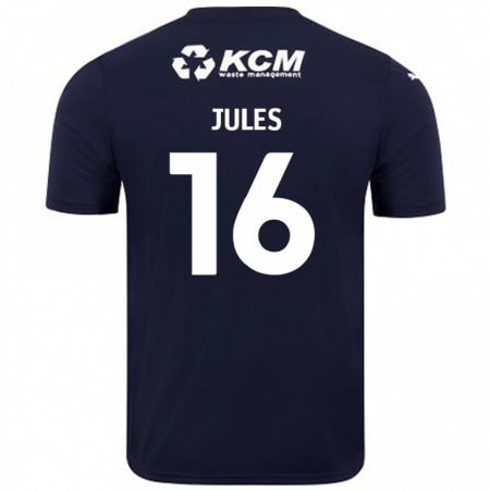 Kandiny Gyermek Zak Jules #16 Sötétkék Idegenbeli Jersey 2024/25 Mez Póló Ing