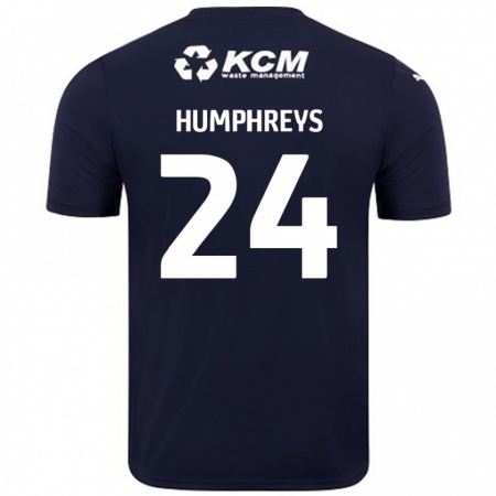 Kandiny Gyermek Cameron Humphreys #24 Sötétkék Idegenbeli Jersey 2024/25 Mez Póló Ing